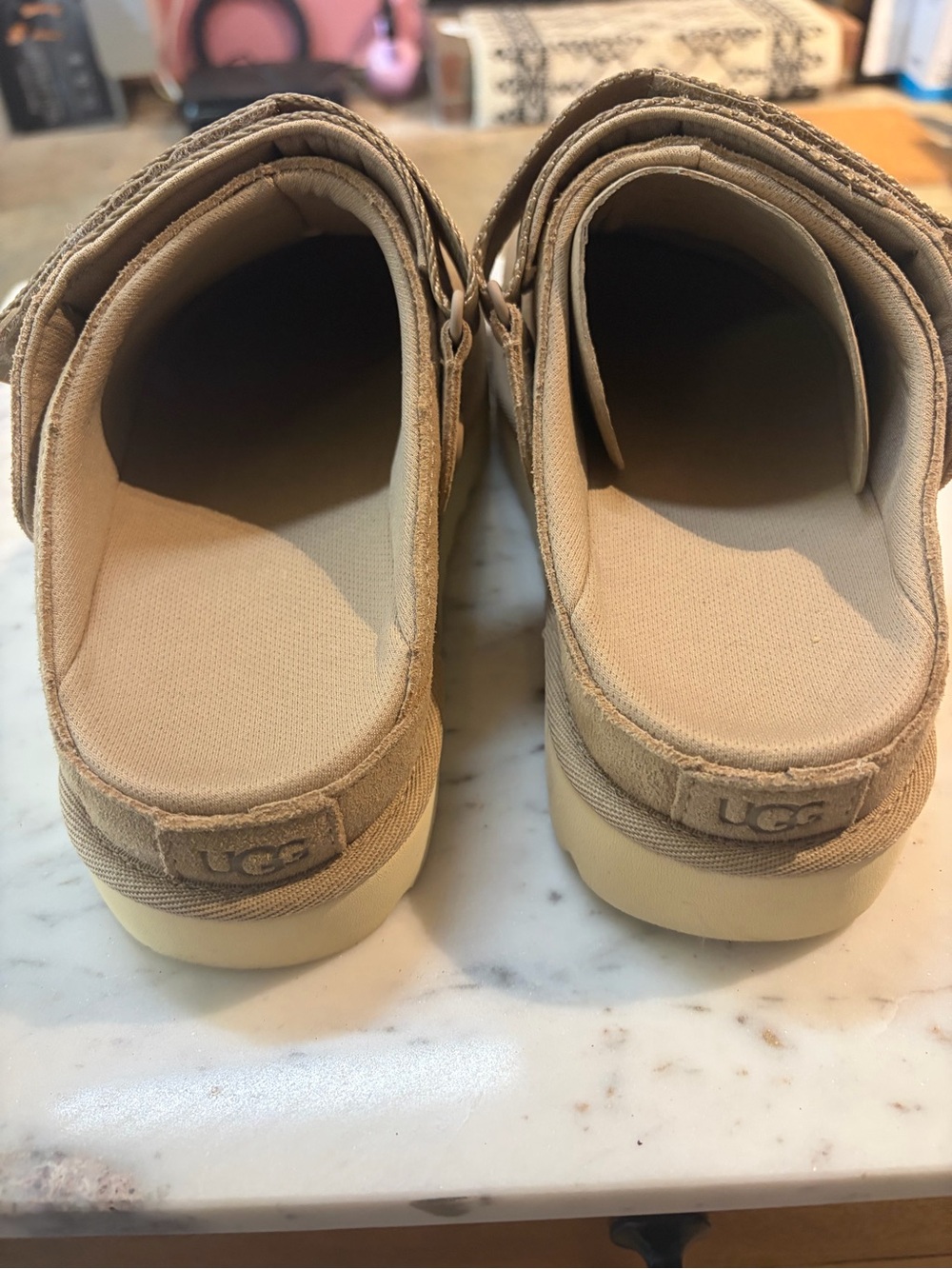 UGG women’s Tan Slip-On Shoes with Adjustable Strap - Picture 2 of 6